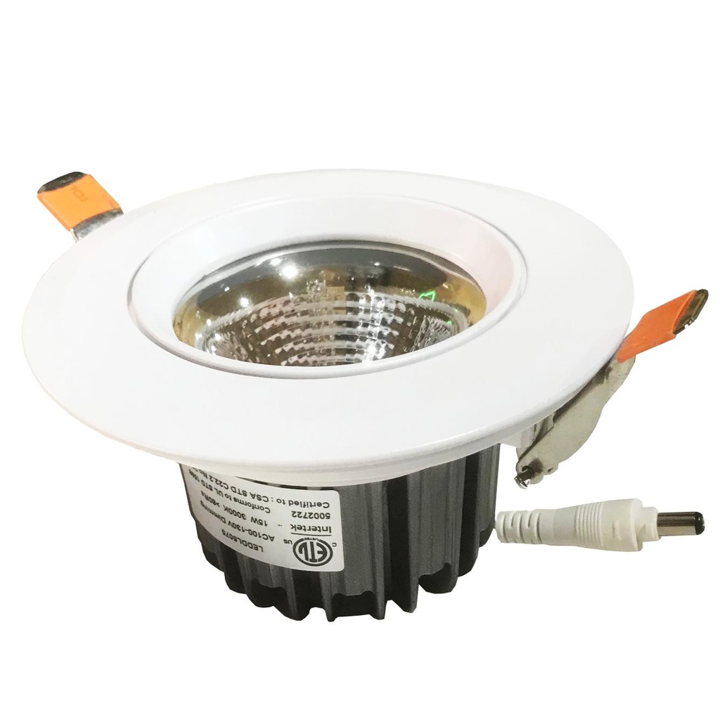 LED DOWN LIGHT RECESS 4" GIMBAL 15W 4K JBOX 120V DIM