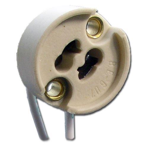 GU7 CERAMIC SOCKET TURN AND LOCK W/ 12" LEADS